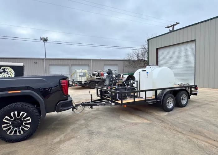 Small White Pressure Washer Trailer