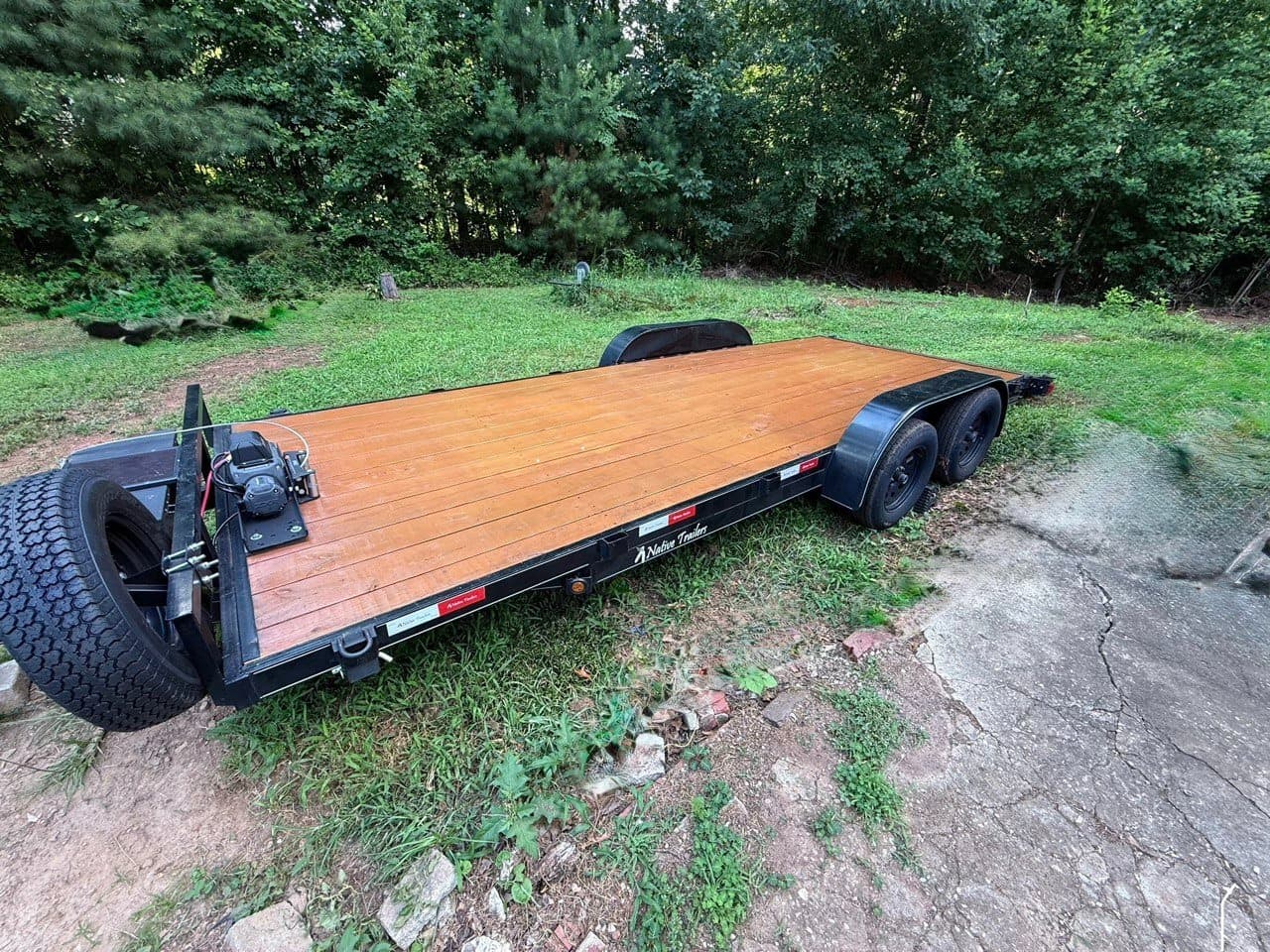 7' x 20' Flatbed Car Hauler Trailer