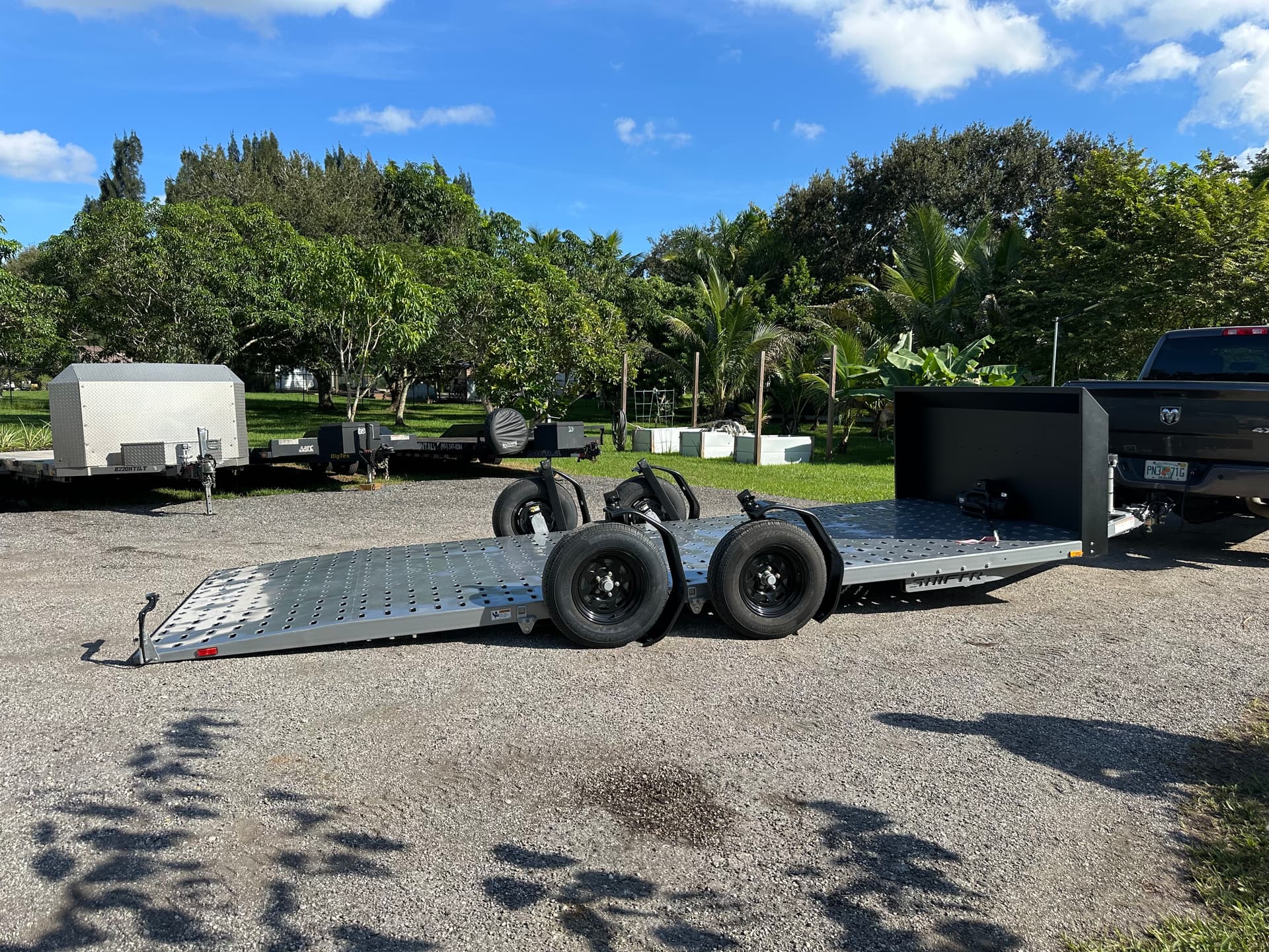 7’ x 18’ Drop Deck Car Hauler With Winch