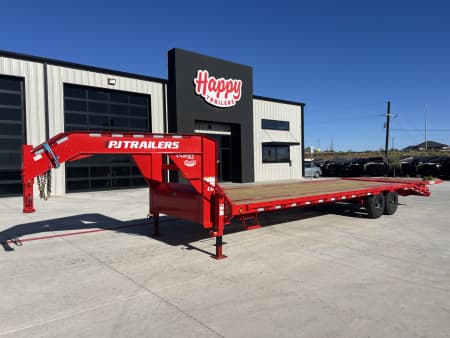 PJ 102”x30’ Quest Gooseneck Flatbed w/ Singles