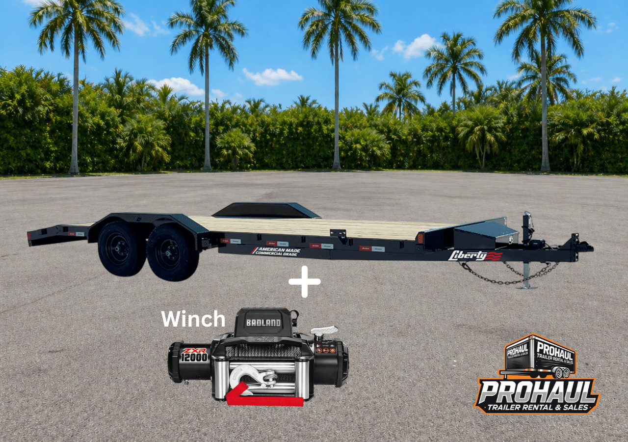 7' x 20' Car hauler WITH WINCH