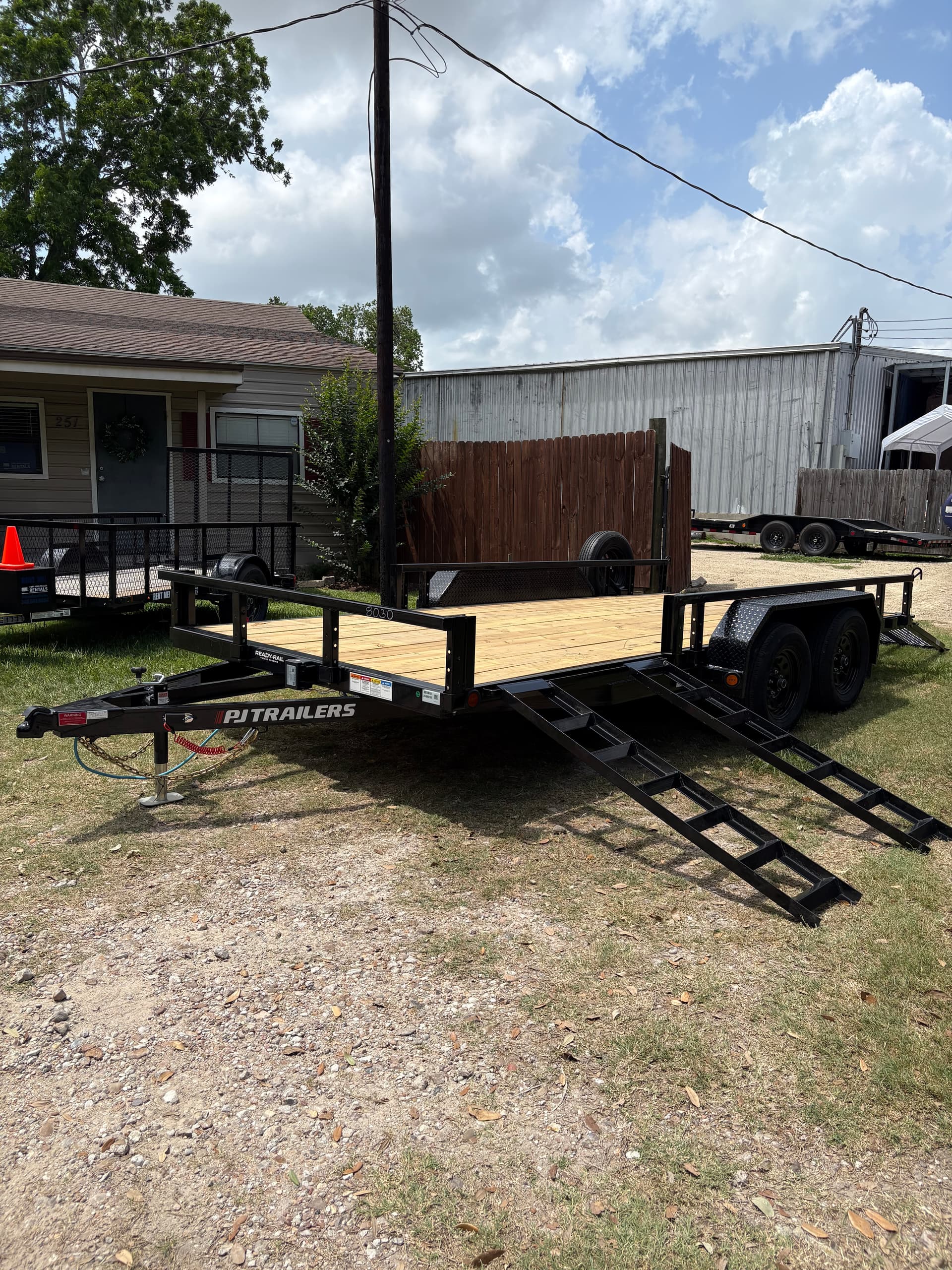 16' Utility Trailer w/ Ramp Gate & ATV Ramps