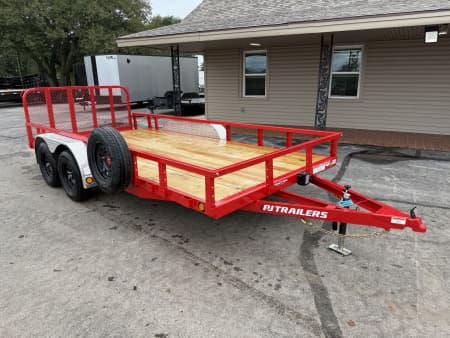 PJ 83"x16' Tandem Axle Utility Trailer